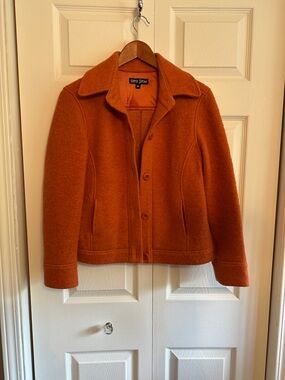 Sara Jane Rust-Orange Wool Blend short jacket
